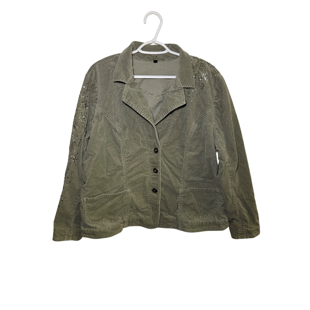 Deluxe LA Corduroy Jacket Embellished Sequin Beaded Womens 20W‎ Boho Western